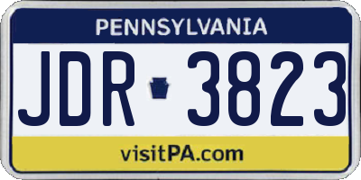 PA license plate JDR3823