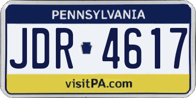 PA license plate JDR4617
