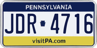 PA license plate JDR4716