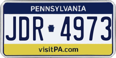 PA license plate JDR4973