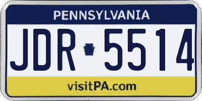 PA license plate JDR5514