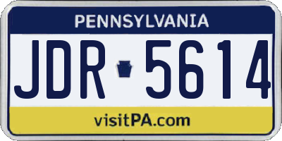 PA license plate JDR5614