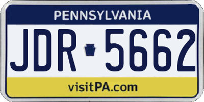 PA license plate JDR5662