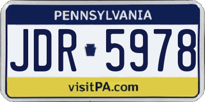 PA license plate JDR5978