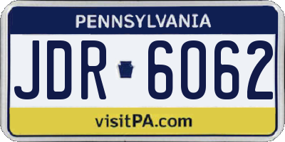 PA license plate JDR6062