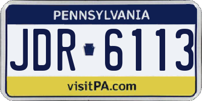 PA license plate JDR6113