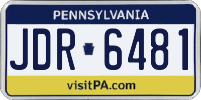 PA license plate JDR6481