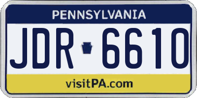 PA license plate JDR6610