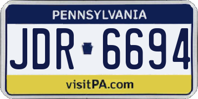 PA license plate JDR6694