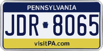 PA license plate JDR8065