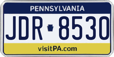 PA license plate JDR8530