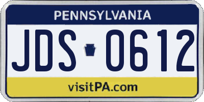 PA license plate JDS0612