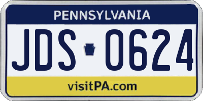 PA license plate JDS0624