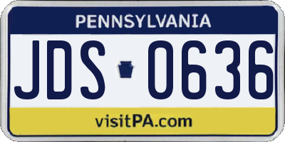 PA license plate JDS0636