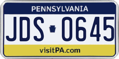 PA license plate JDS0645