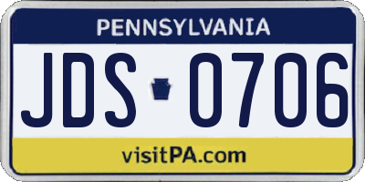 PA license plate JDS0706