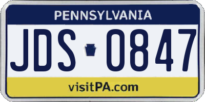 PA license plate JDS0847