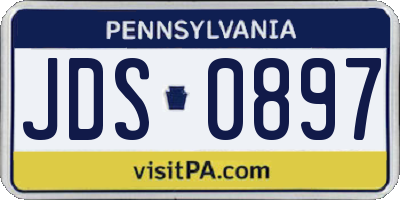 PA license plate JDS0897