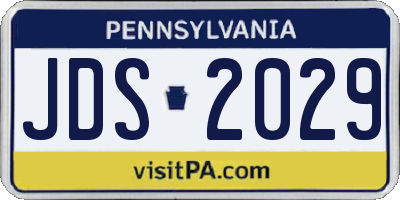PA license plate JDS2029