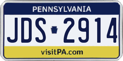 PA license plate JDS2914