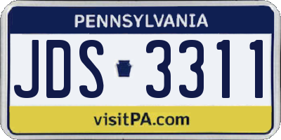 PA license plate JDS3311