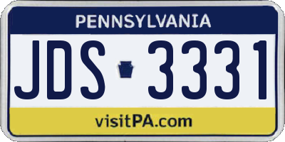 PA license plate JDS3331