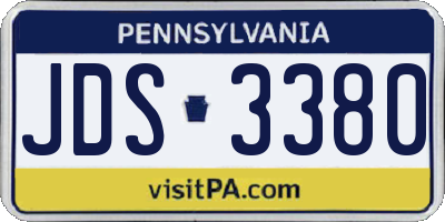PA license plate JDS3380