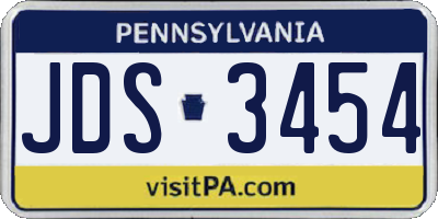 PA license plate JDS3454