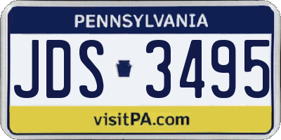 PA license plate JDS3495