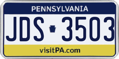 PA license plate JDS3503