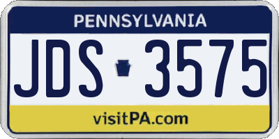 PA license plate JDS3575