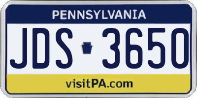 PA license plate JDS3650
