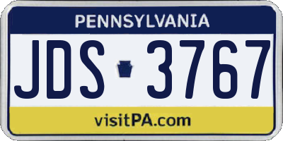 PA license plate JDS3767