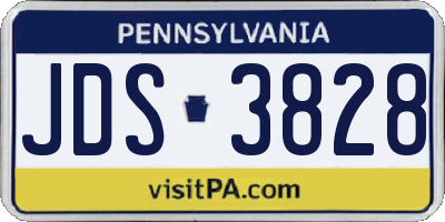 PA license plate JDS3828