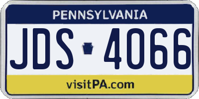 PA license plate JDS4066