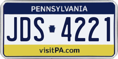 PA license plate JDS4221