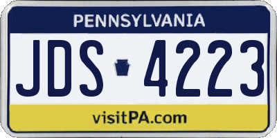 PA license plate JDS4223