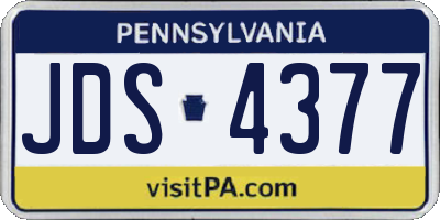 PA license plate JDS4377