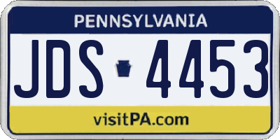 PA license plate JDS4453