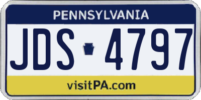 PA license plate JDS4797