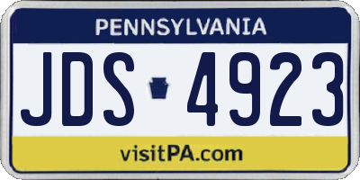 PA license plate JDS4923
