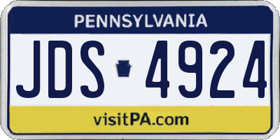 PA license plate JDS4924