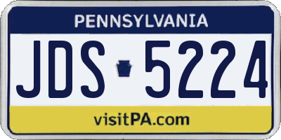PA license plate JDS5224