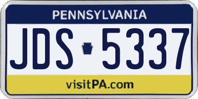 PA license plate JDS5337
