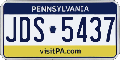 PA license plate JDS5437
