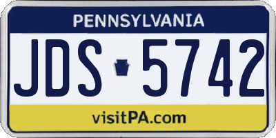 PA license plate JDS5742