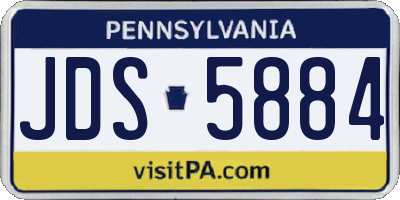 PA license plate JDS5884