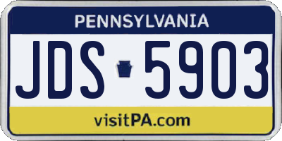 PA license plate JDS5903