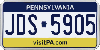 PA license plate JDS5905