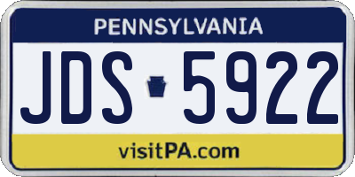 PA license plate JDS5922